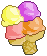 Quadruple Ice Cream Scoop emoji