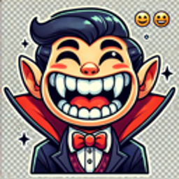 Vampire With Fangs Slackmoji emoji