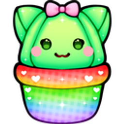 Cute Cactus Rainbow Bow emoji