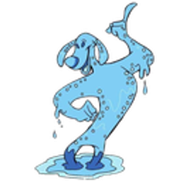 Friendly Blue Monster Wave emoji