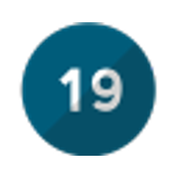 Circle Number 19 Blue emoji