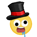 Smiley Top Hat Drool emoji