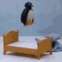 Pingu Jumping On Bed emoji