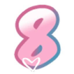 Pink Number8 Heart emoji