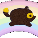 Tanukirainbowrun emoji