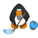Mopping Penguin emoji