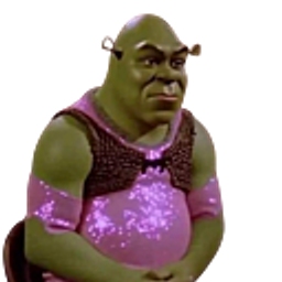 Pink Shrek E emoji
