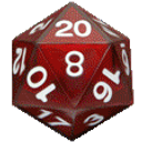 Rainbow D20 emoji