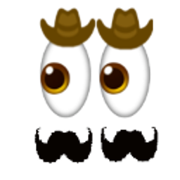 Cowboy Eyes With Moustaches emoji